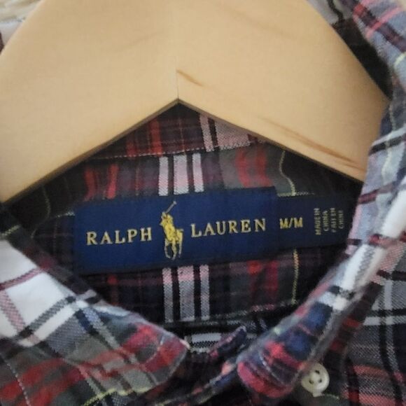 Ralph✨Lauren Polo button down shirt Blue Label 100% cotton plaid - Picture 5 of 7